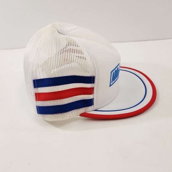 ARO Automotive Industrial Supplies Snapback 3 Stripe Trucker Hat White Vtg 1980s - Picture 4 of 11
